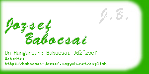 jozsef babocsai business card